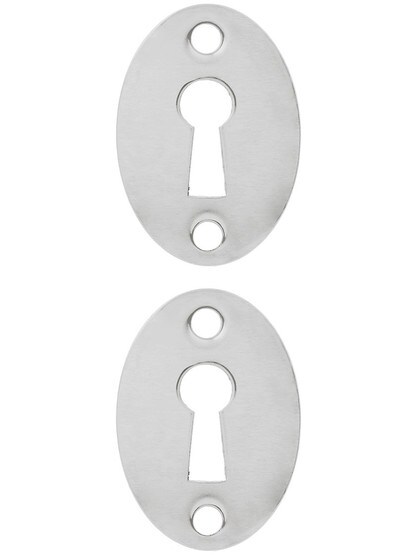 Brass Key Hole Cover - 1 5/8 inch x 1 1/8 inch in Polished Chrome.